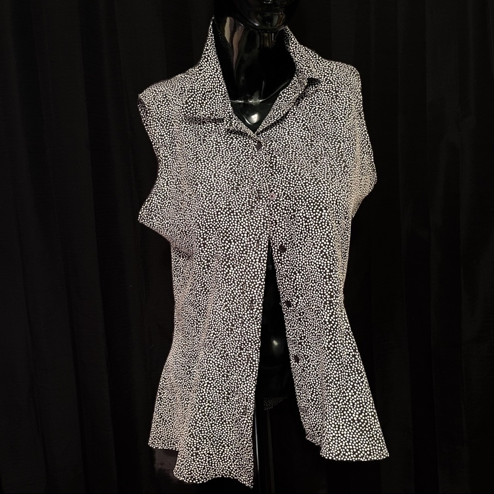Harve Benard Sz lg sleeveless blouse Blk/wht